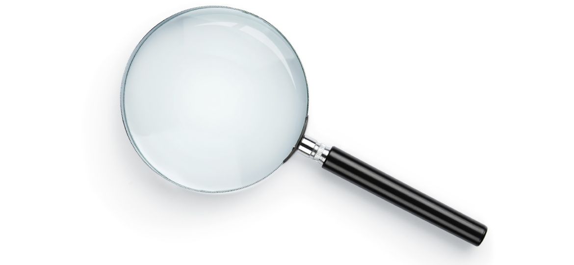 Magnifying glass isolated on white background