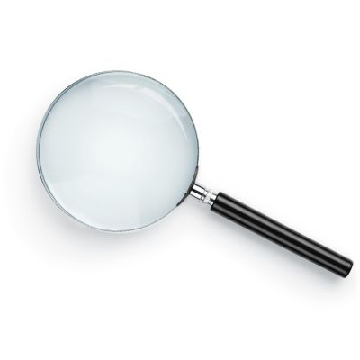 Magnifying glass isolated on white background